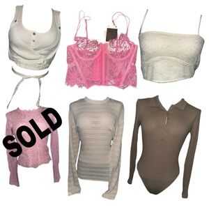 Zara Pink and Cream Tops Collection